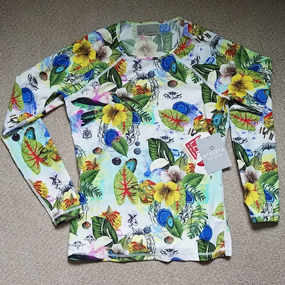 Athleta Floral Print Rashguard
